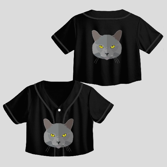 Cat face Crop Top Baseball Jerseys