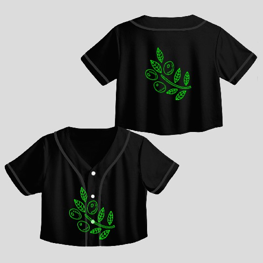 Olive branch Crop Top Baseball Jerseys