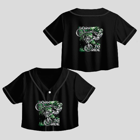 Supercross Born To Ride Crop Top Baseball Jerseys
