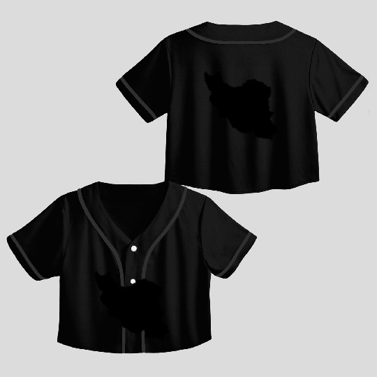 Iran map silhouette Crop Top Baseball Jerseys