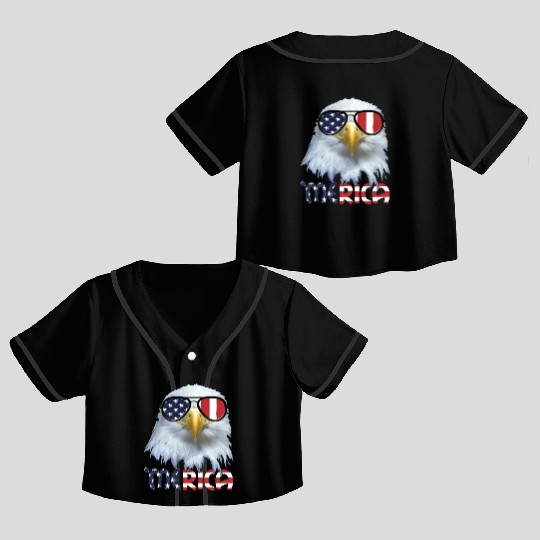 American Eagle 4th July US Merica Election Gift Crop Top Baseball Jerseys