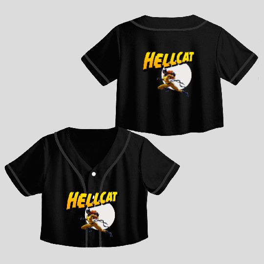 Mens Marvel Hell Cat Hella Cat Hellcat New cat Crop Top Baseball Jerseys