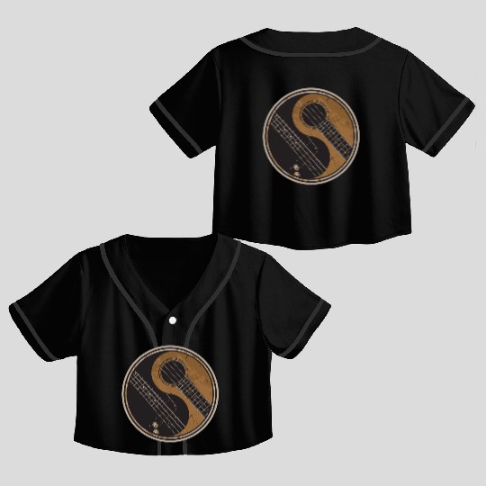 Guitar Ying Yang Gift Guitar Player Crop Top Baseball Jerseys