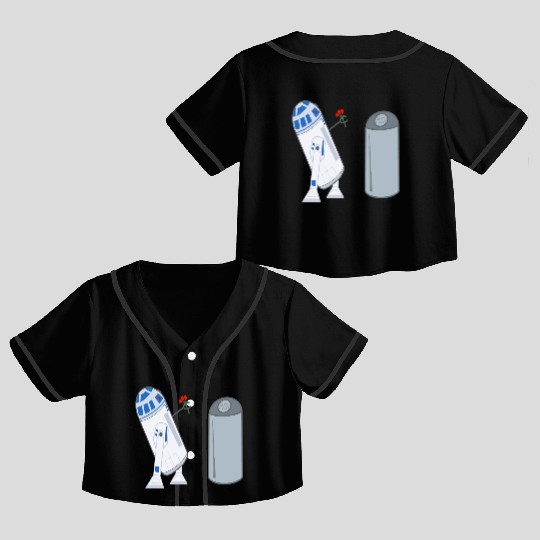 Confused R2D2 Crop Top Baseball Jerseys