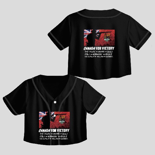 Canadian World War 2 Battles Crop Top Baseball Jerseys