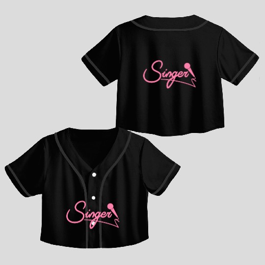 Mom Song Sing Singing School Singing Singer Crop Top Baseball Jerseys