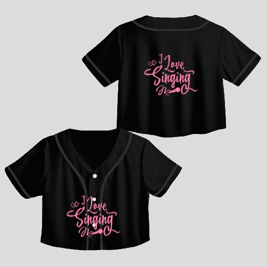 Song Sing Singing School Mom Singer Singing Crop Top Baseball Jerseys