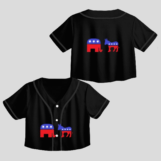 Democrat Republican Crop Top Baseball Jerseys