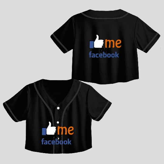 like me on facebook Crop Top Baseball Jerseys