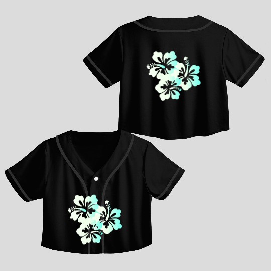 Hawaii Honolulu Boarder Surfer Tiki Summer Vacatio Crop Top Baseball Jerseys