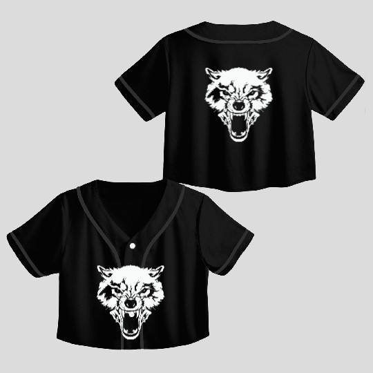 Wolf Bad Wolf Alpha Wolf Crop Top Baseball Jerseys