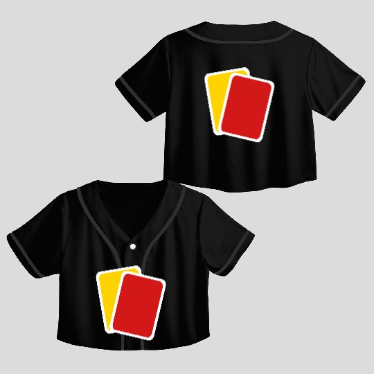 Red yellow card Crop Top Baseball Jerseys
