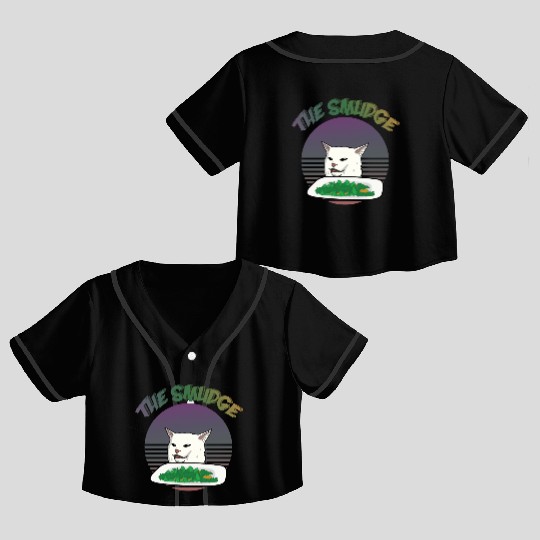Smudge The Cat Meme Crop Top Baseball Jerseys