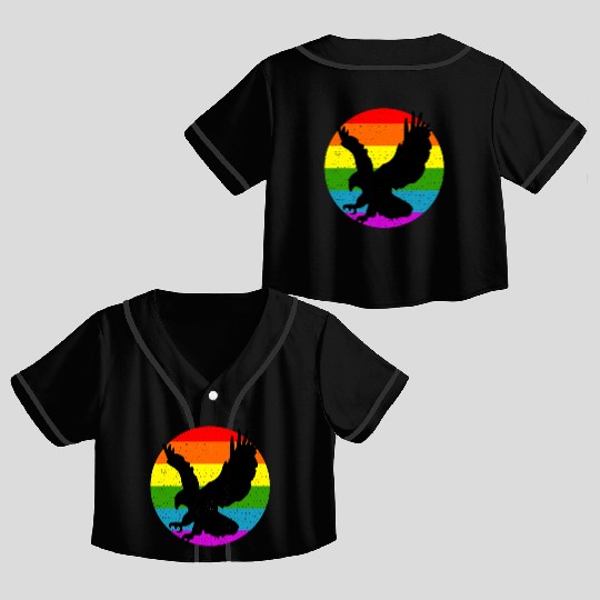 Rainbow Hawk Crop Top Baseball Jerseys
