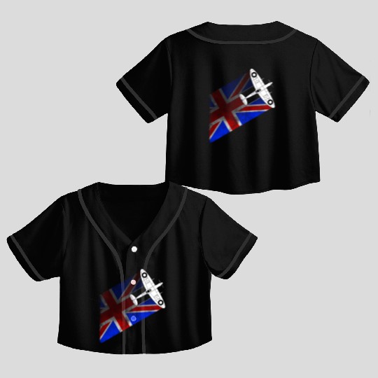 Spitfire UK Flag Mk.1 RAF British WWII Crop Top Baseball Jerseys