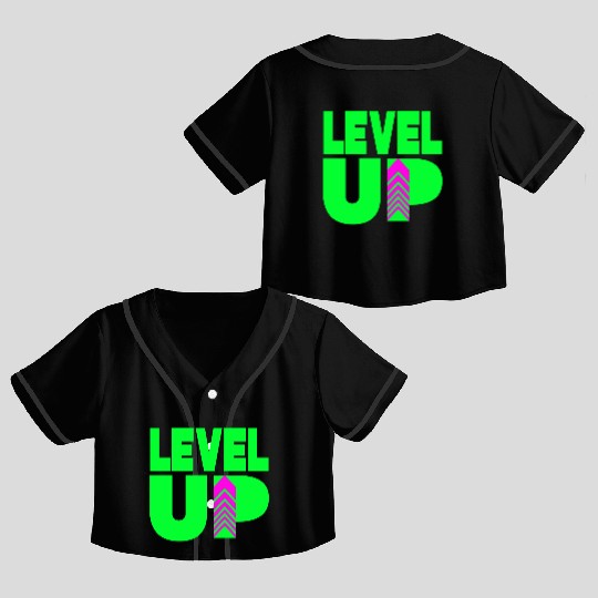 Level Up Neon Green Crop Top Baseball Jerseys