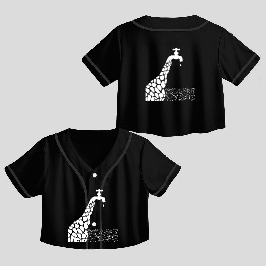 climate change nature conservation africa giraffe Crop Top Baseball Jerseys