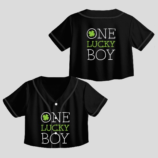One lucky boy Crop Top Baseball Jerseys