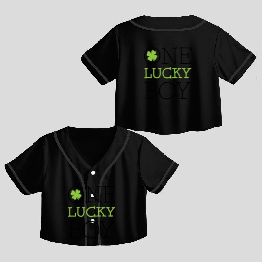 One lucky boy Crop Top Baseball Jerseys