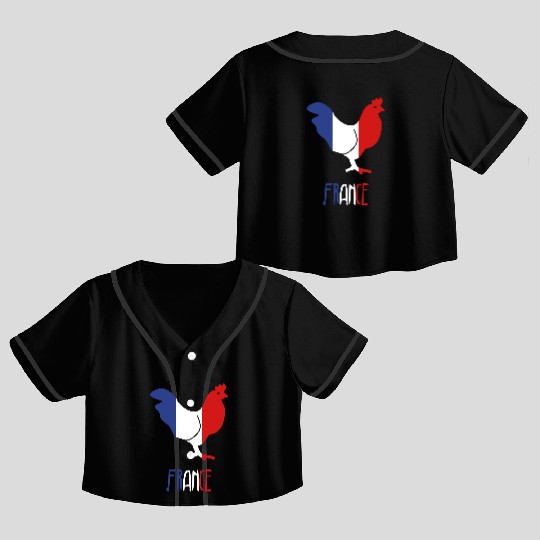 France - French - Frenchie Crop Top Baseball Jerseys