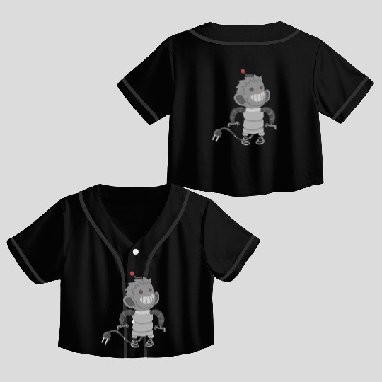 Robot Monkey Crop Top Baseball Jerseys