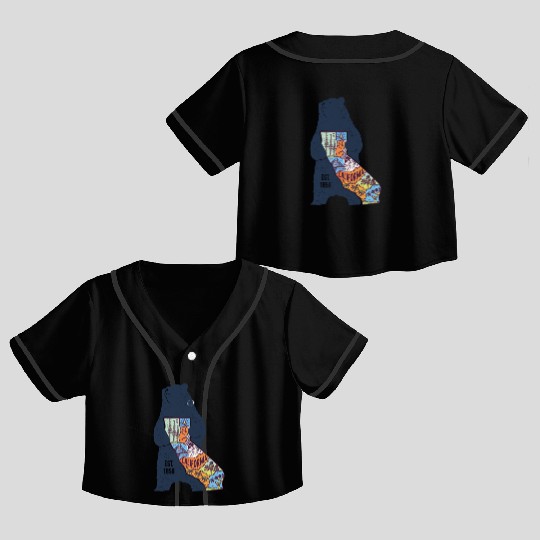 Vintage California Bear EST 1850 Crop Top Baseball Jerseys