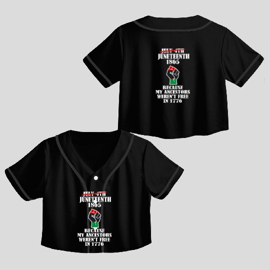 Juneteenth Ancestors Black African American Flag.. Crop Top Baseball Jerseys