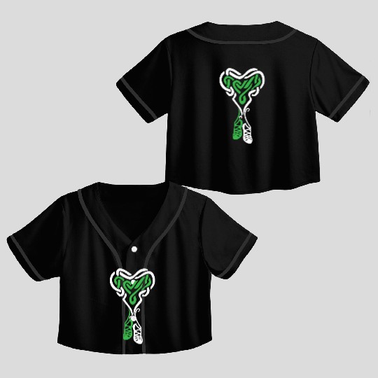Irish Step Dancing Celtic Knot Heart Crop Top Baseball Jerseys