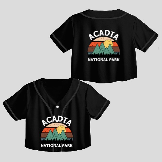 Acadia National Park Gift Crop Top Baseball Jerseys
