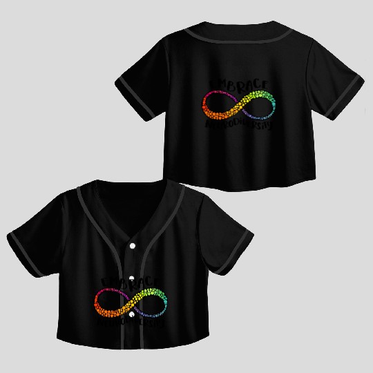 Embrace Neurodiversity Infinity Symbol Crop Top Baseball Jerseys