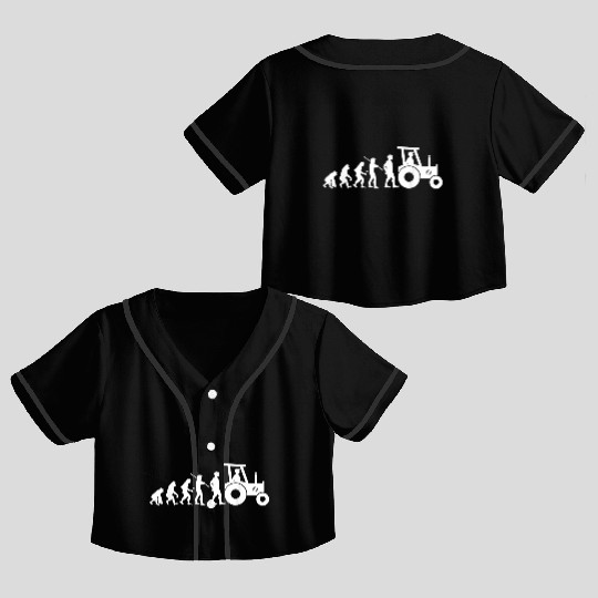 Evolution Farming Funny Farm Farmer Agriculture Crop Top Baseball Jerseys