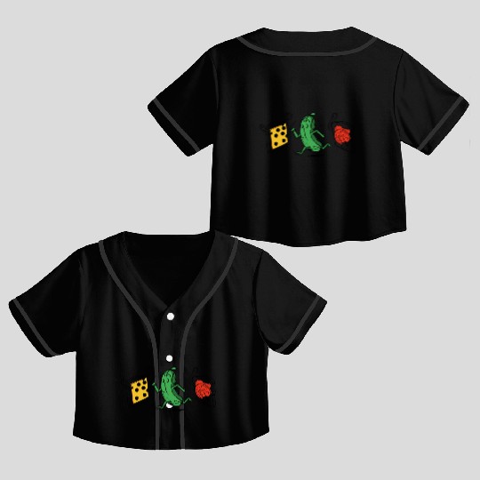 Baseball Pickle Runner Tomato Cheese Sandwich Joke Crop Top Baseball Jerseys