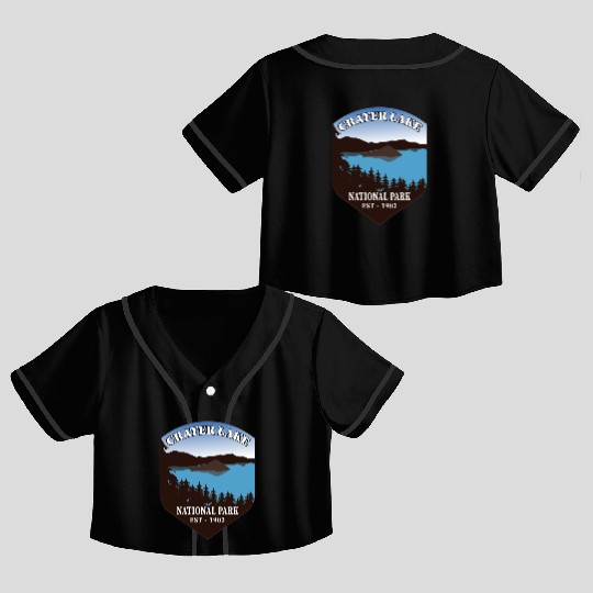 Crater Lake National Park Crop Top Baseball Jerseys