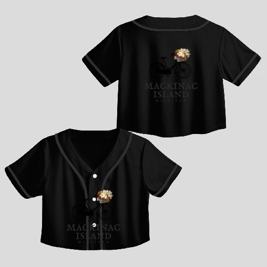 Mackinac Island Bike Michigan Crop Top Baseball Jerseys