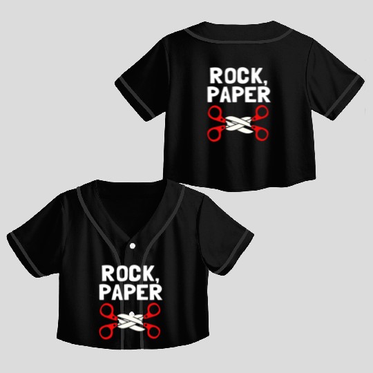 Rock Paper Scissors Lesbian LGBT LGBTQ Crop Top Baseball Jerseys