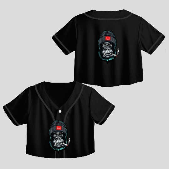 Hypebeast, Gorilla, Ape, Street Gorilla Crop Top Baseball Jerseys