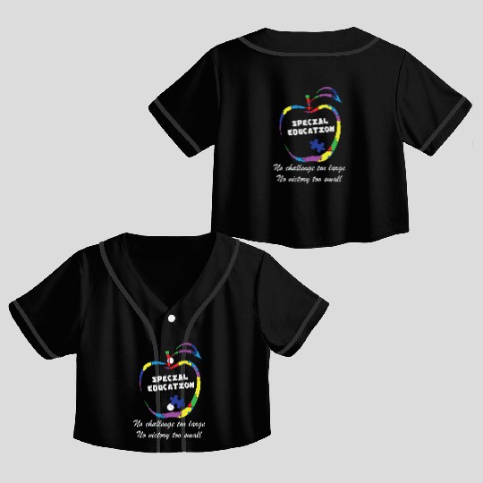 Autism Special Education Teacher Crop Top Baseball Jerseys