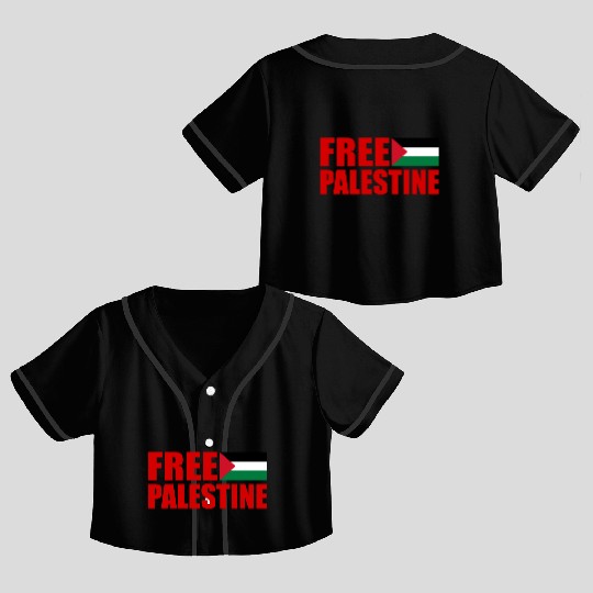 Free palestine Crop Top Baseball Jerseys