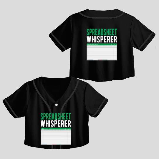 Spreadsheet Whisperer Excel Accounting Accountant Crop Top Baseball Jerseys
