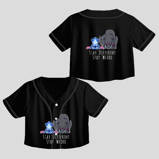 Stay Different Stay Weird Toothless And Stitch Crop Top Baseball Jerseys