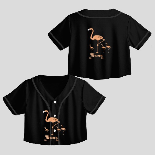 MAMA FLAMINGO BIRD Crop Top Baseball Jerseys