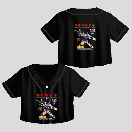 Rx-78-2 Gundam Crop Top Baseball Jerseys