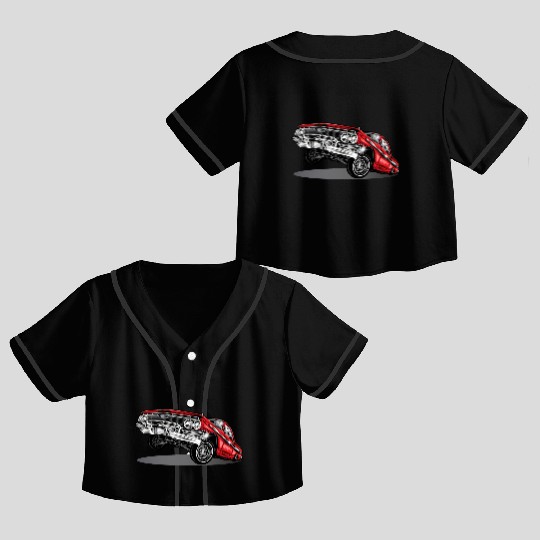 lowrider car Crop Top Baseball Jerseys