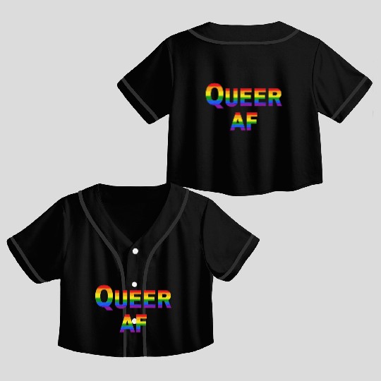 Queer AF Rainbow Spectrum Crop Top Baseball Jerseys