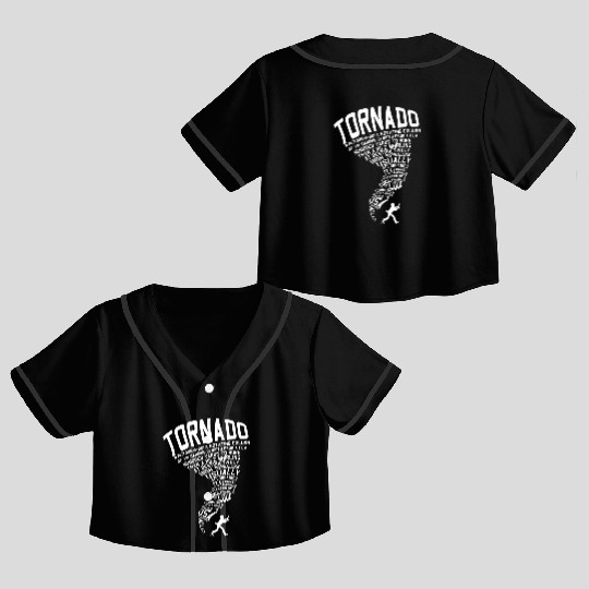 Tornado Storm Chaser Hurricane Wind Weather Gift Crop Top Baseball Jerseys