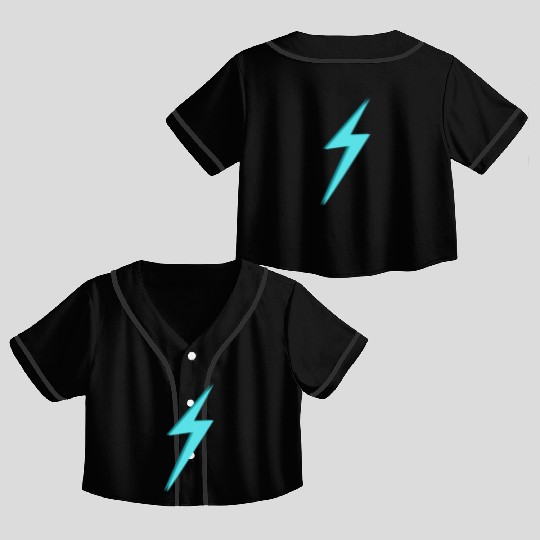 Lightning Bolt Blue Crop Top Baseball Jerseys