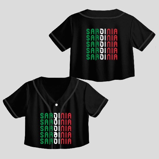 Sardinia Italy Flags Design Crop Top Baseball Jerseys