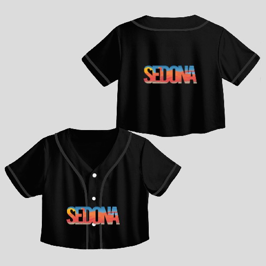 Sedona Arizonna Scenic Typography Crop Top Baseball Jerseys