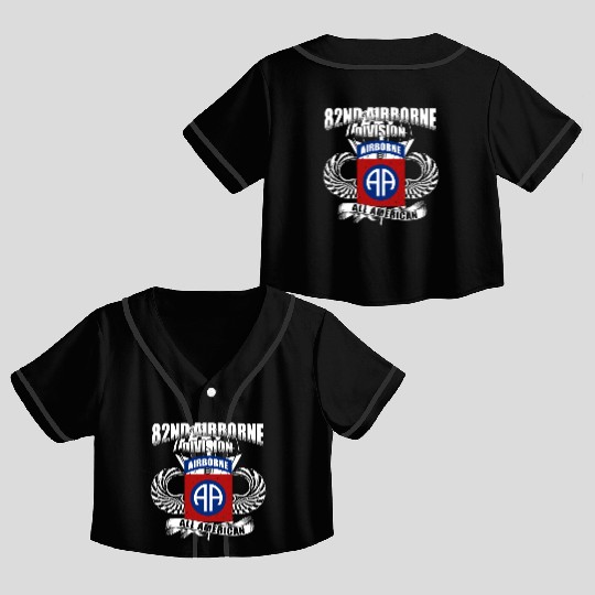 82nd Airborne Division US Army Crop Top Baseball Jerseys