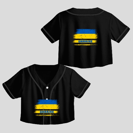 Ukraine vintage flag Crop Top Baseball Jerseys
